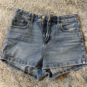 PacSun cuffed mom shorts with distressed details